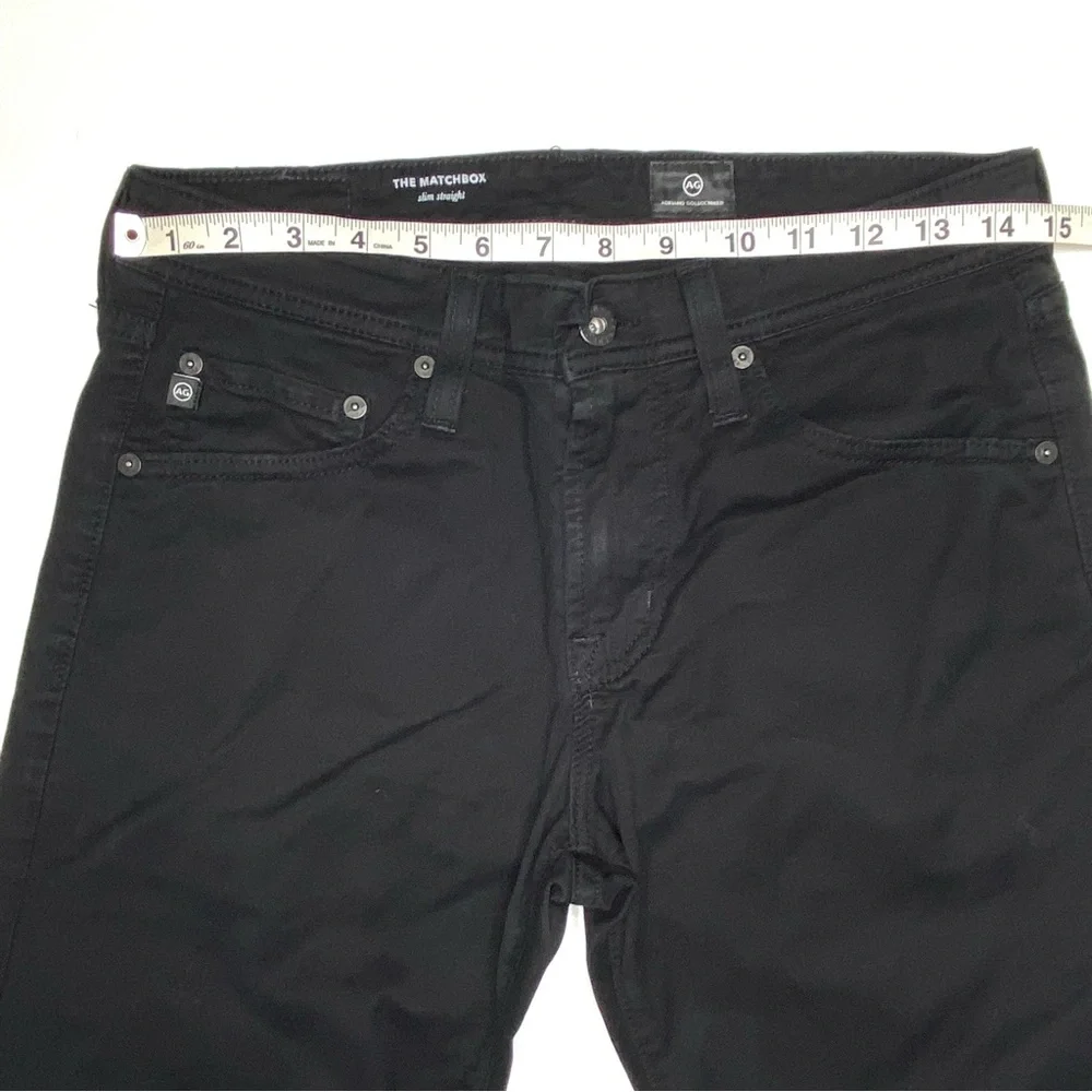 AG Adriano Goldschmied The Matchbox Slim Straight Black Jean Size 29
